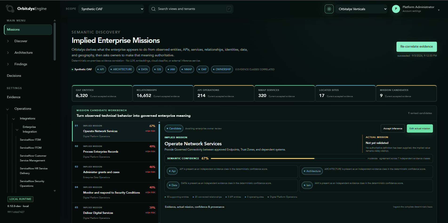 OrbitalysEngine Mission Planning application screenshot